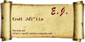 Endl Júlia névjegykártya